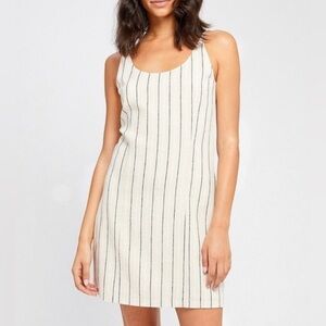 Gentle Fawn Finn Linen Dress, Beige and Black Stripe size 8